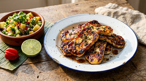 Flaming BBQ Halloumi: Glazed, Charred, On The Table In 15 Minutes
