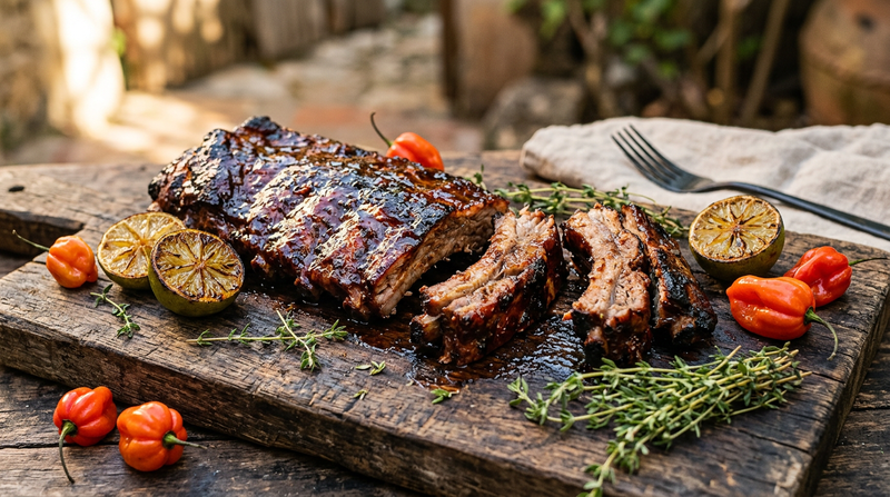 Flaming BBQ Glazed Ribs: Sticky, Spicy, Falling Off the Bone