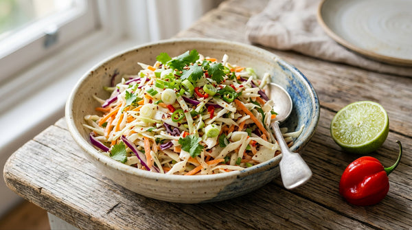 Caribbean Coleslaw: The Fresh Herb Side Dish I Grew Up Eating in Guadeloupe