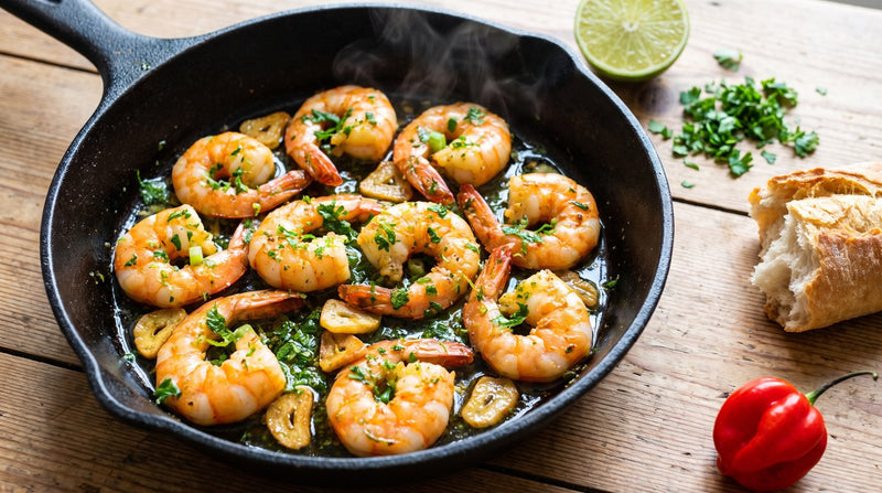 Garlic Prawns: Fifteen Minutes From Cold Pan To Table
