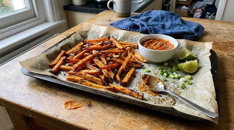 Sweet Potato Fries: Crisp From the Oven, With a Flaming BBQ Dip